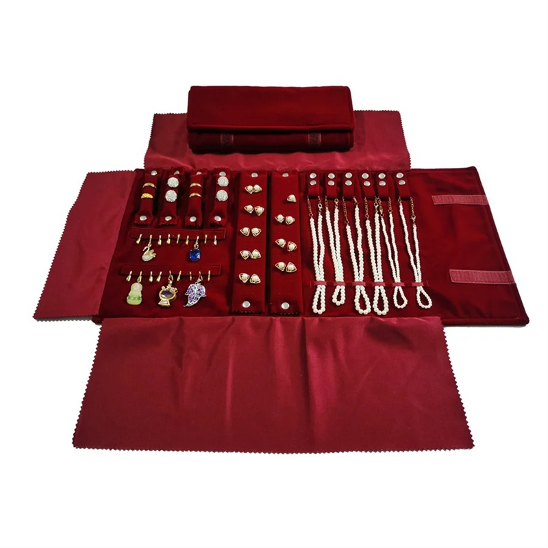 Burgundy Velvet Jewelry Roll-U - Velvet Ribbon Roll 评论和价格
