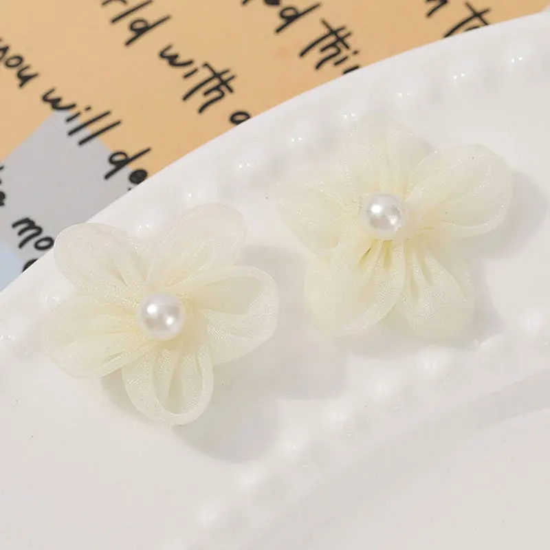100PCS Pearl Yarn Flower Appli - Applique Patch Flower 评论和价格