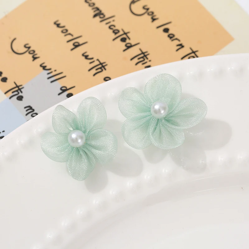 100PCS Pearl Yarn Flower Appli - Applique Patch Flower 评论和价格
