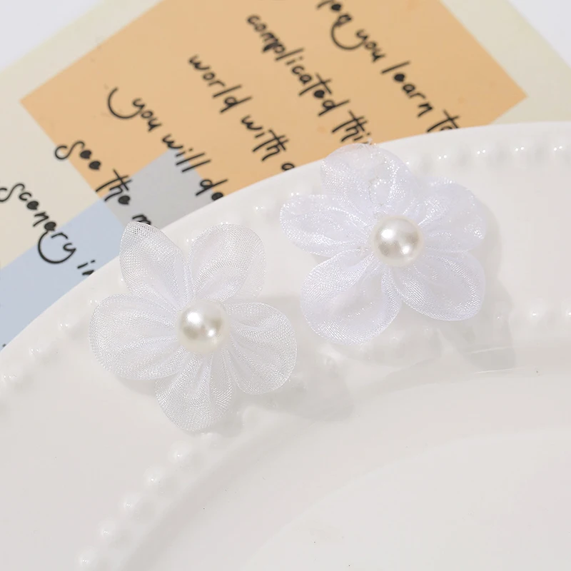 100PCS Pearl Yarn Flower Appli - Applique Patch Flower 评论和价格