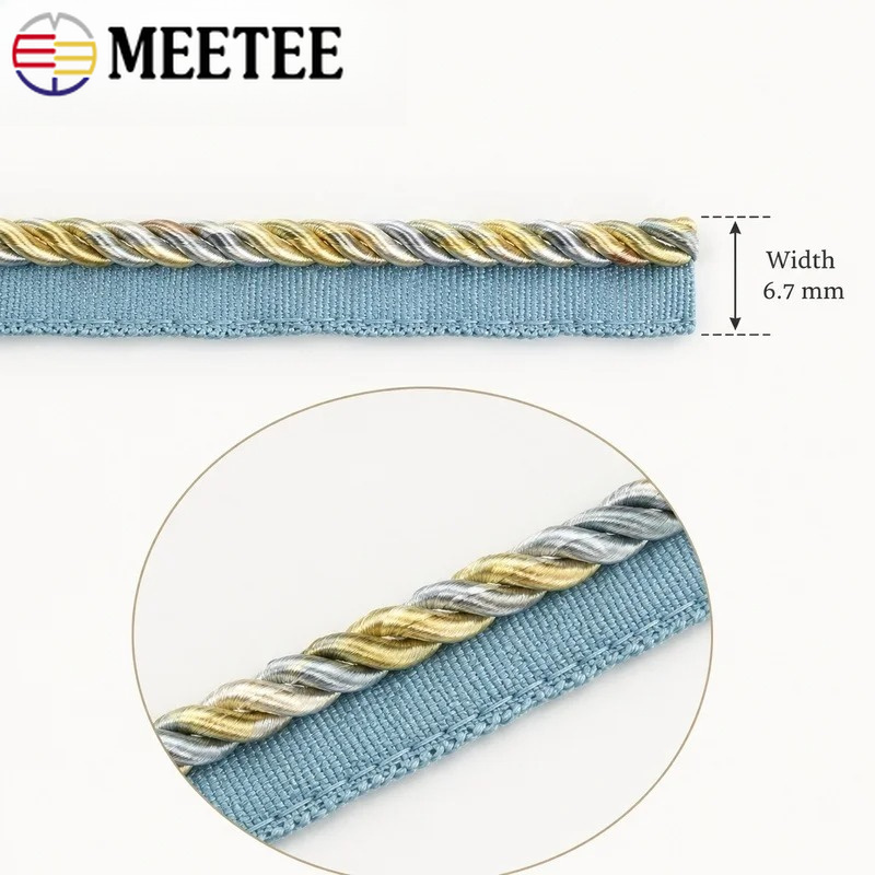 2/5/10/12M Meetee 6mm Two-Colo - Cord Trim Twisted 评论和价格
