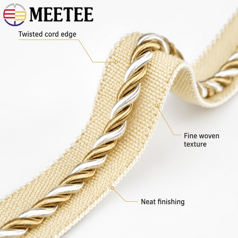 2/5/10/12M Meetee 6mm Two-Colo - Cord Trim Twisted 评论和价格