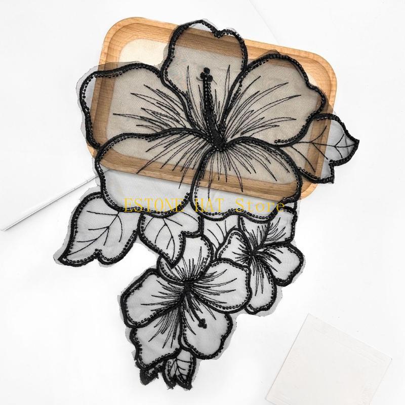 49MF Eye-Catching Flower Tulle - Applique Patch Flower 评论和价格