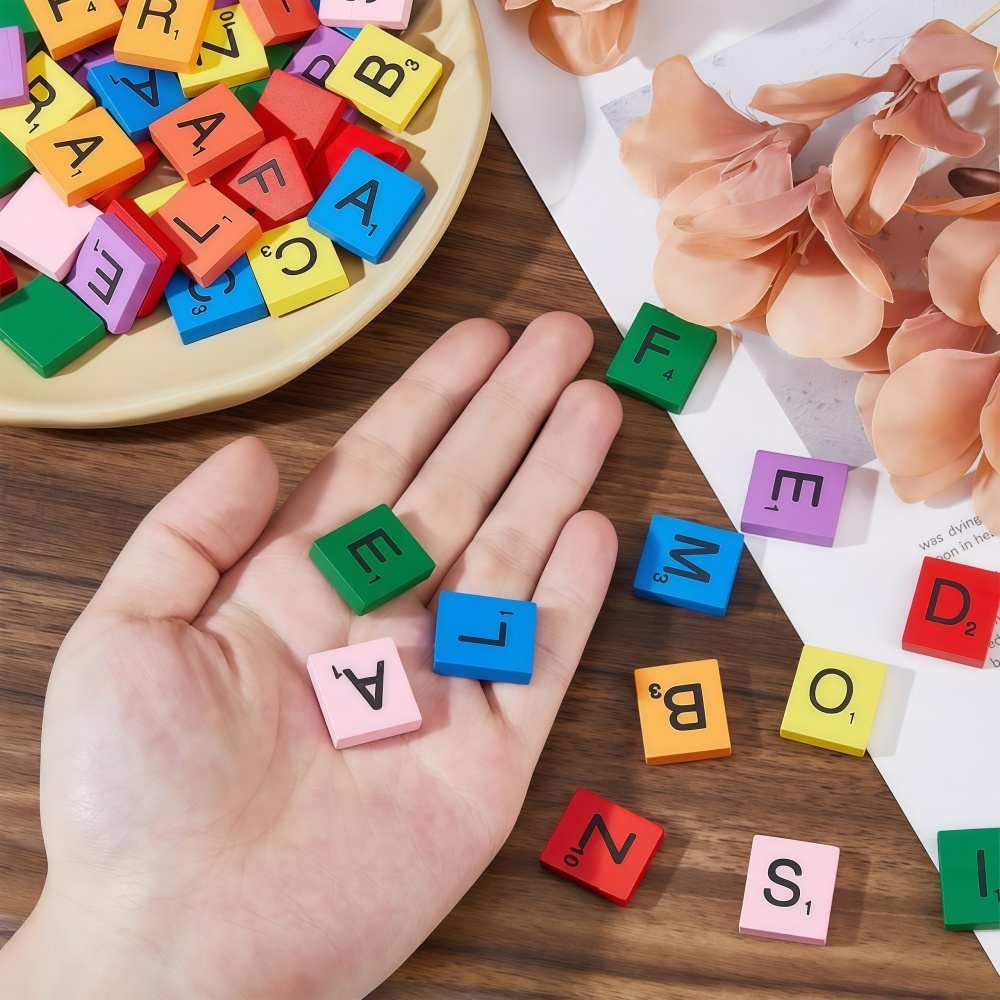 100PCS  Wooden Letter Cubes fo - Craft Embellishments 评论和价格