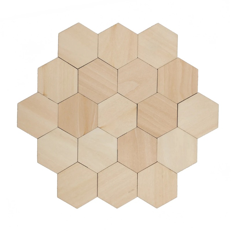10-120mm Wooden Hexagon Blank  - Craft Embellishments 评论和价格