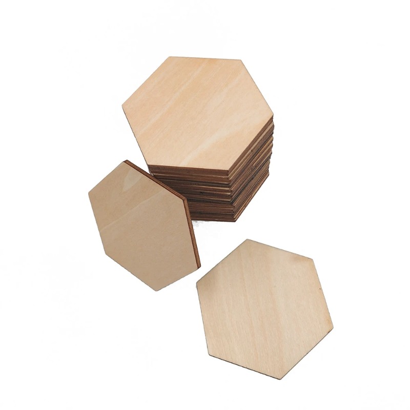 10-120mm Wooden Hexagon Blank  - Craft Embellishments 评论和价格