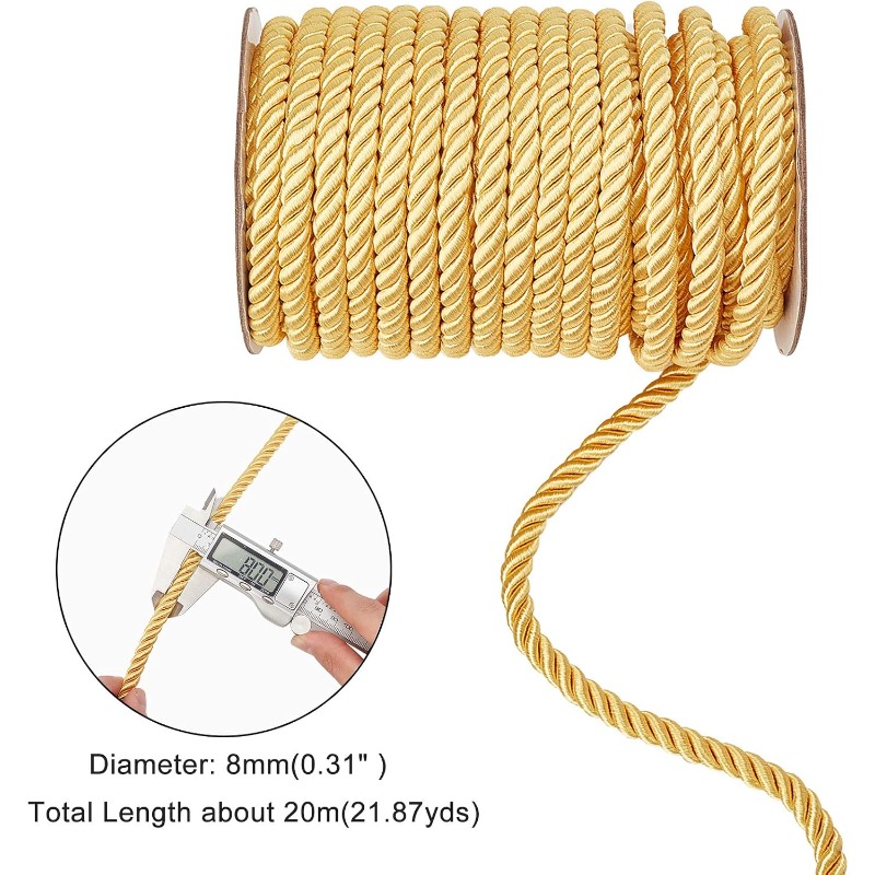 1Roll 8mm 20 Yards Twisted Cor - Cord Trim Twisted 评论和价格