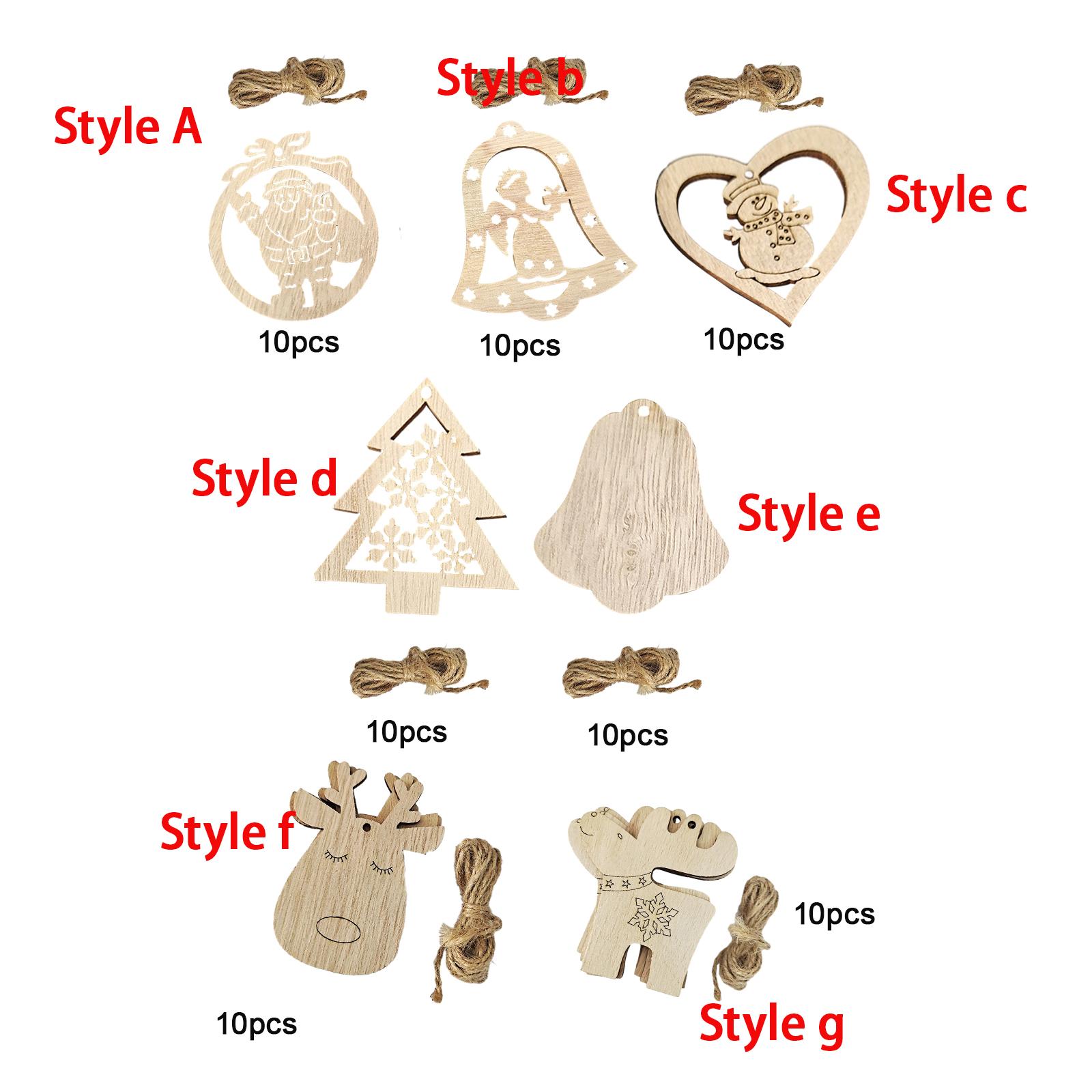 Unfinished Wooden Cutouts Xmas - Christmas Craft Embellishment 评论和价格