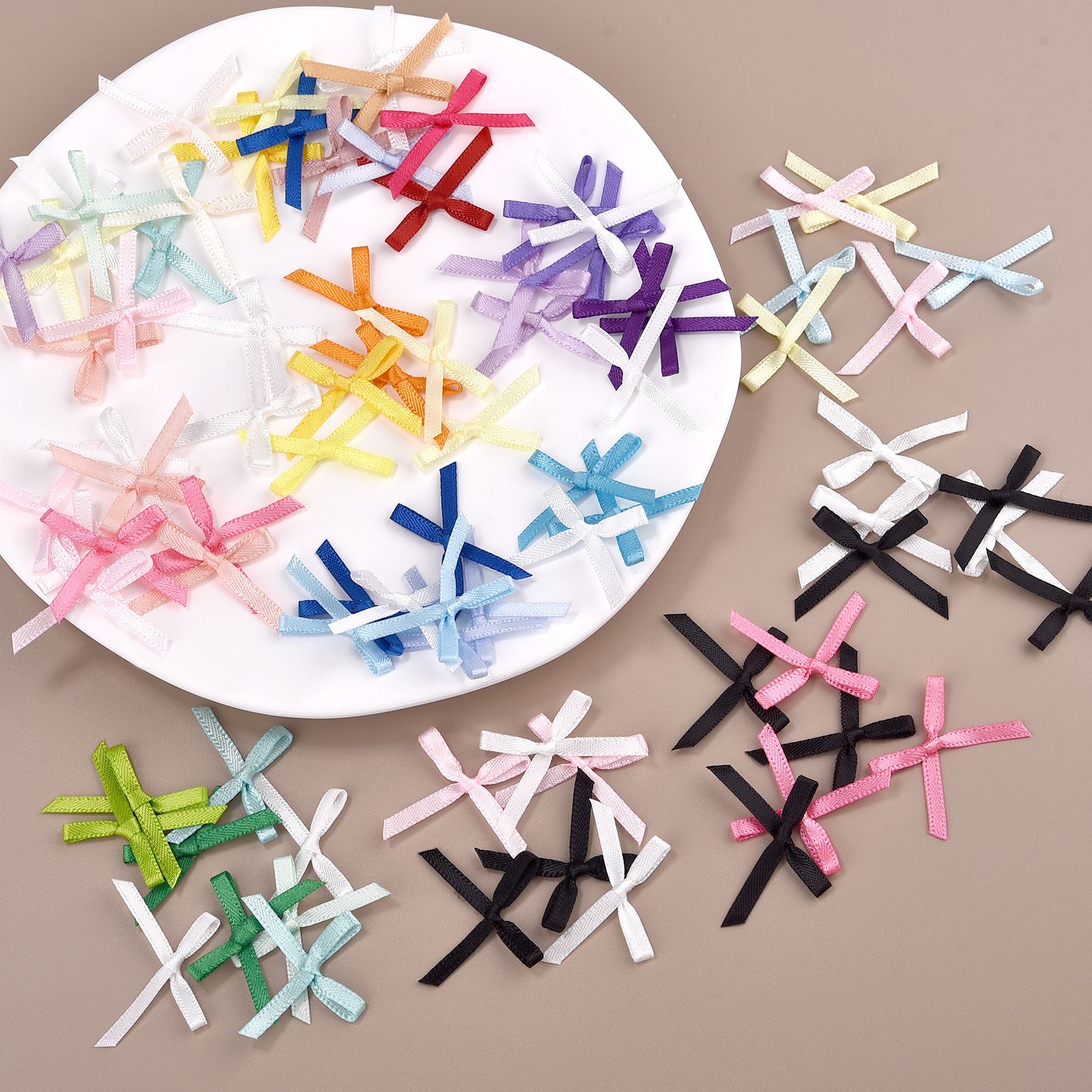 100Pcs 3mm Ribbons Mini Satin  - Christmas Craft Embellishment 评论和价格
