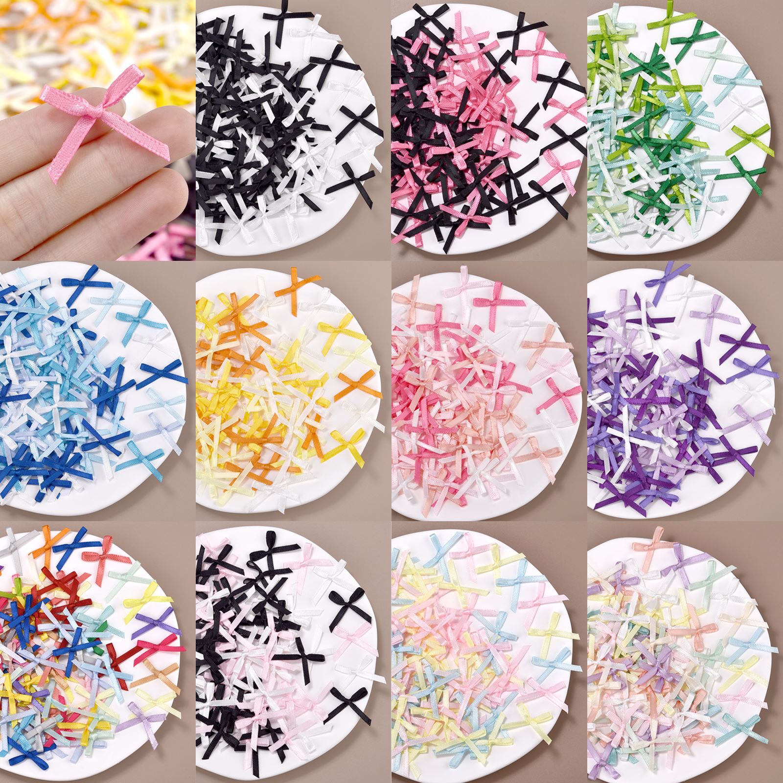 100Pcs 3mm Ribbons Mini Satin  - Christmas Craft Embellishment 评论和价格