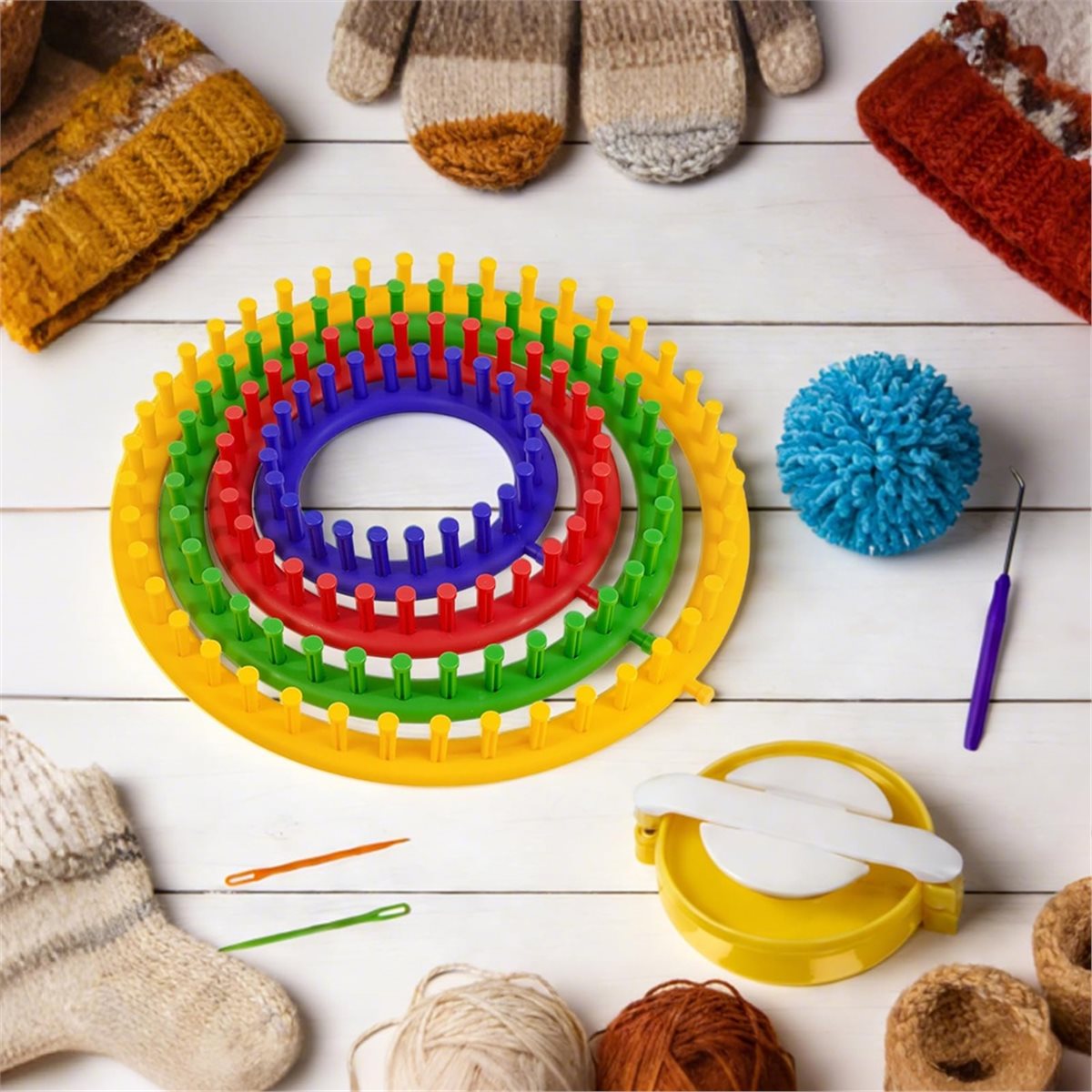 Light Weight Knitting Kit with - Pom Pom Maker Tool 评论和价格