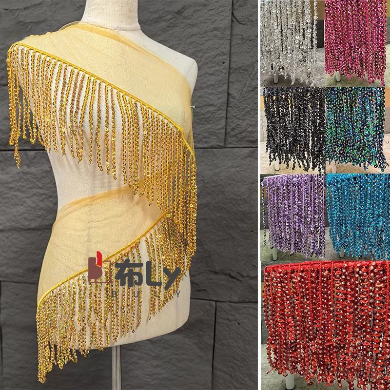 15cm Beaded Sequin Tassel Frin - Beaded Trim Fringe 评论和价格
