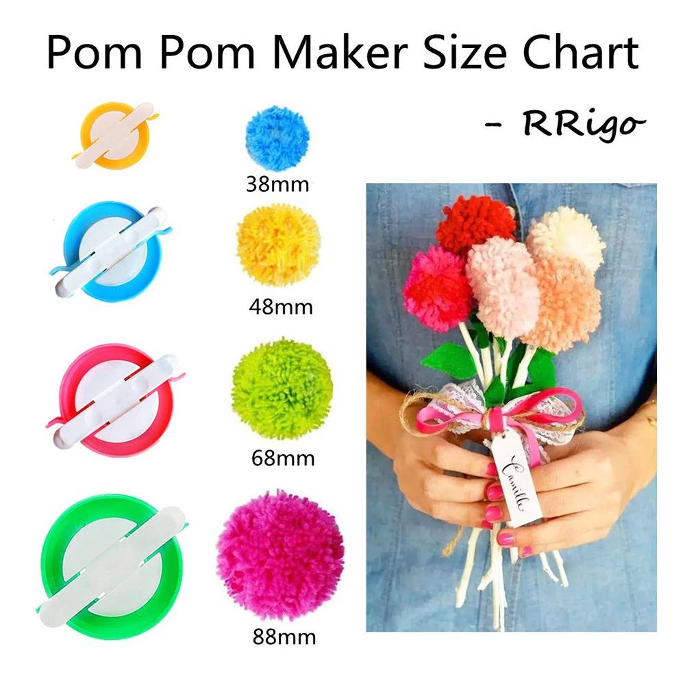 4-Size Pom Pom Maker Kit with  - Pom Pom Maker Tool 评论和价格