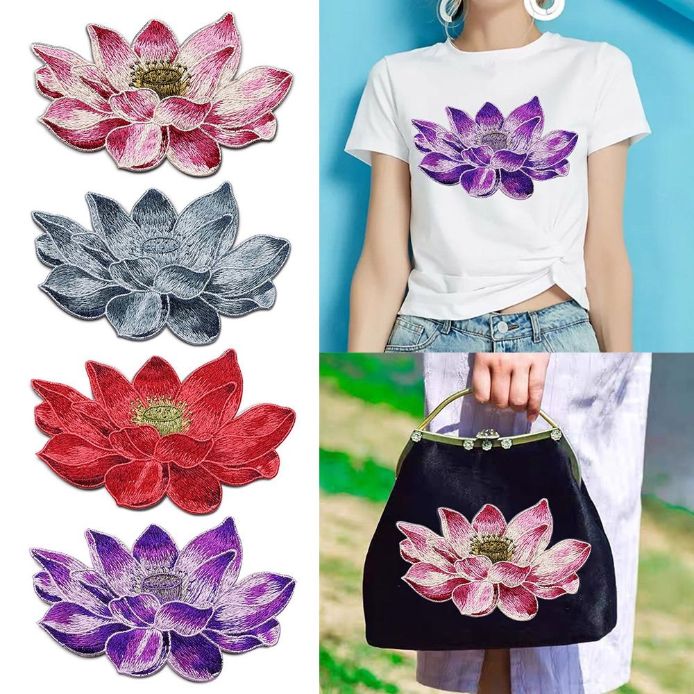 Soft Lotus Flower Patch Embroi - Applique Patch Flower 评论和价格