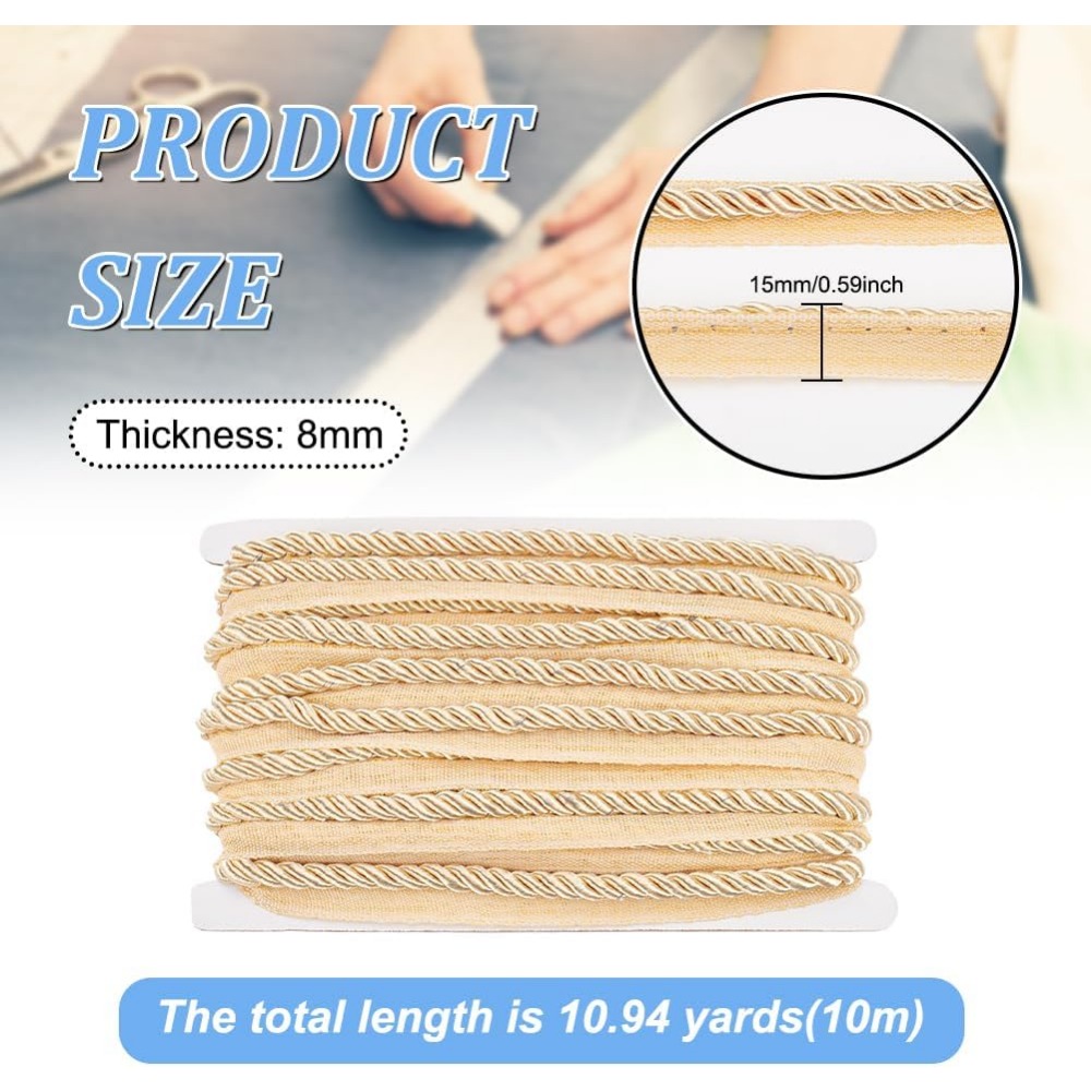 11 Yards Twisted Lip Cord Trim - Cord Trim Twisted 评论和价格