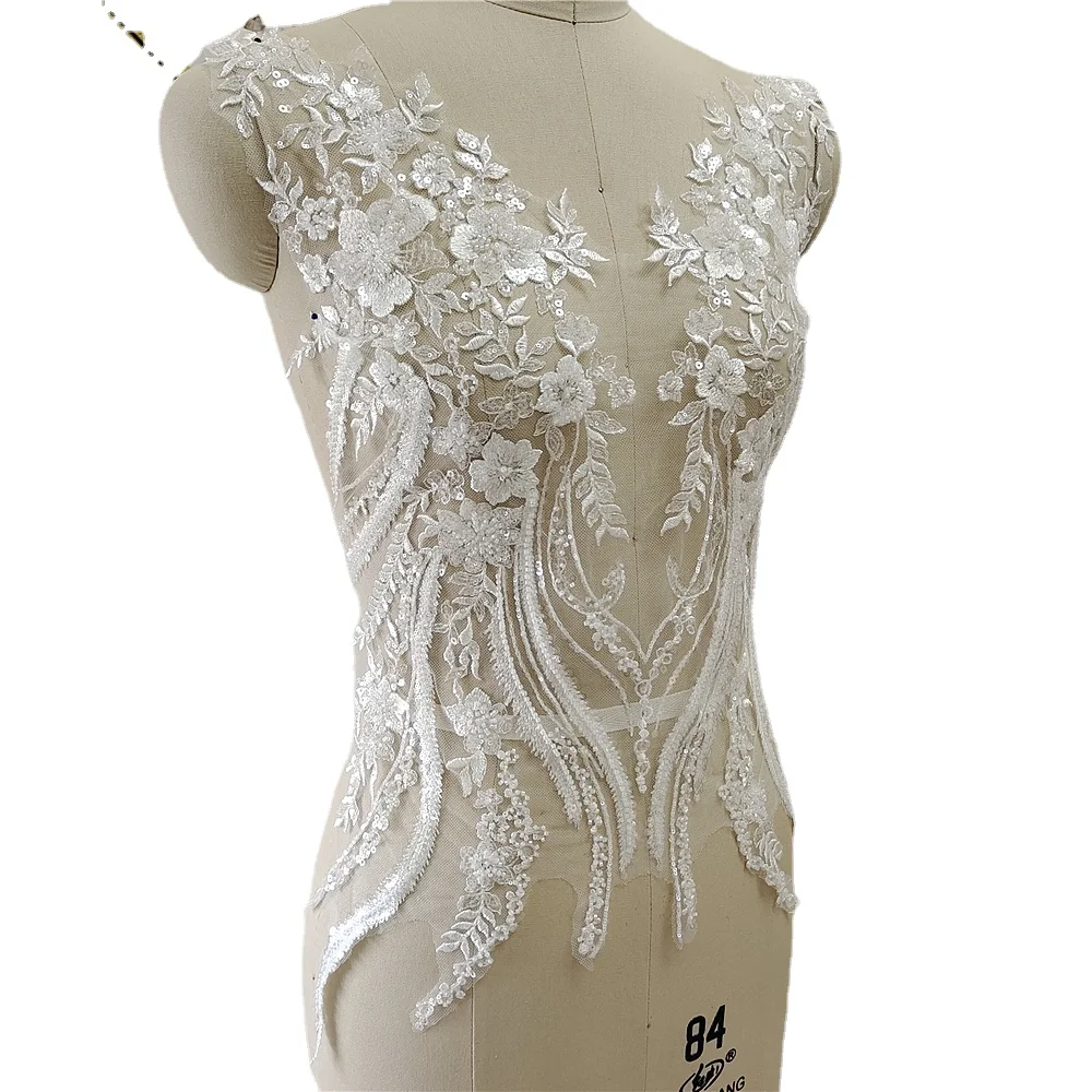 New Beaded Sequins Lace Mirror - Applique Patch Flower 评论和价格