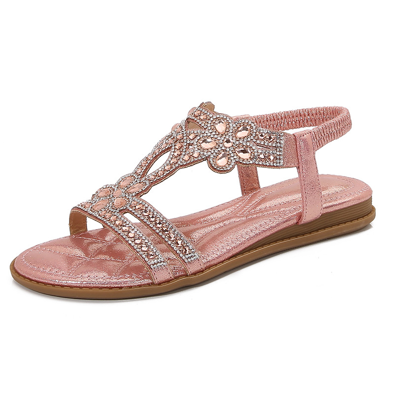 Big Size Openwork Sandals Bohe - Sew On Rhinestone 评论和价格