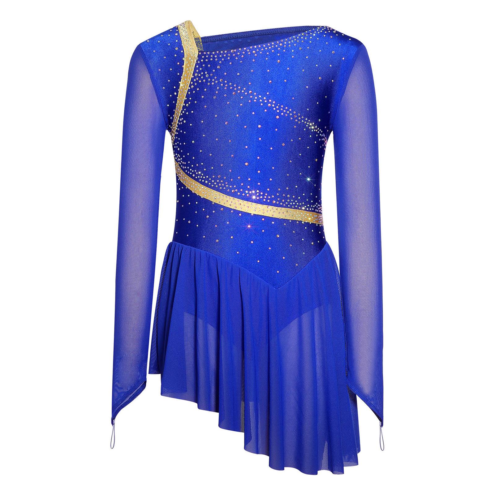 Children Girl Mesh Long Sleeve - Rhinestone Banding Trim 评论和价格