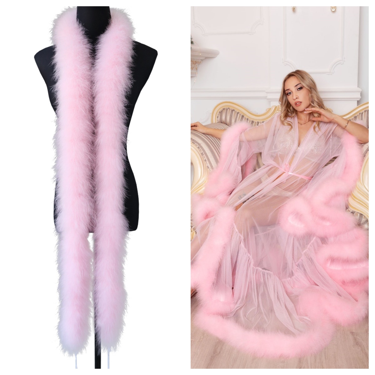 Natural Marabou Feather Trim 2 - Feather Trim Marabou 评论和价格