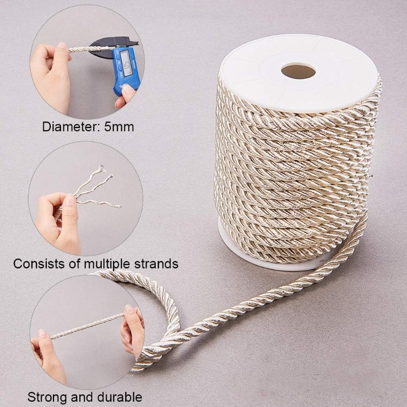 About 50 Feet Craft Nylon Rope - Cord Trim Twisted 评论和价格