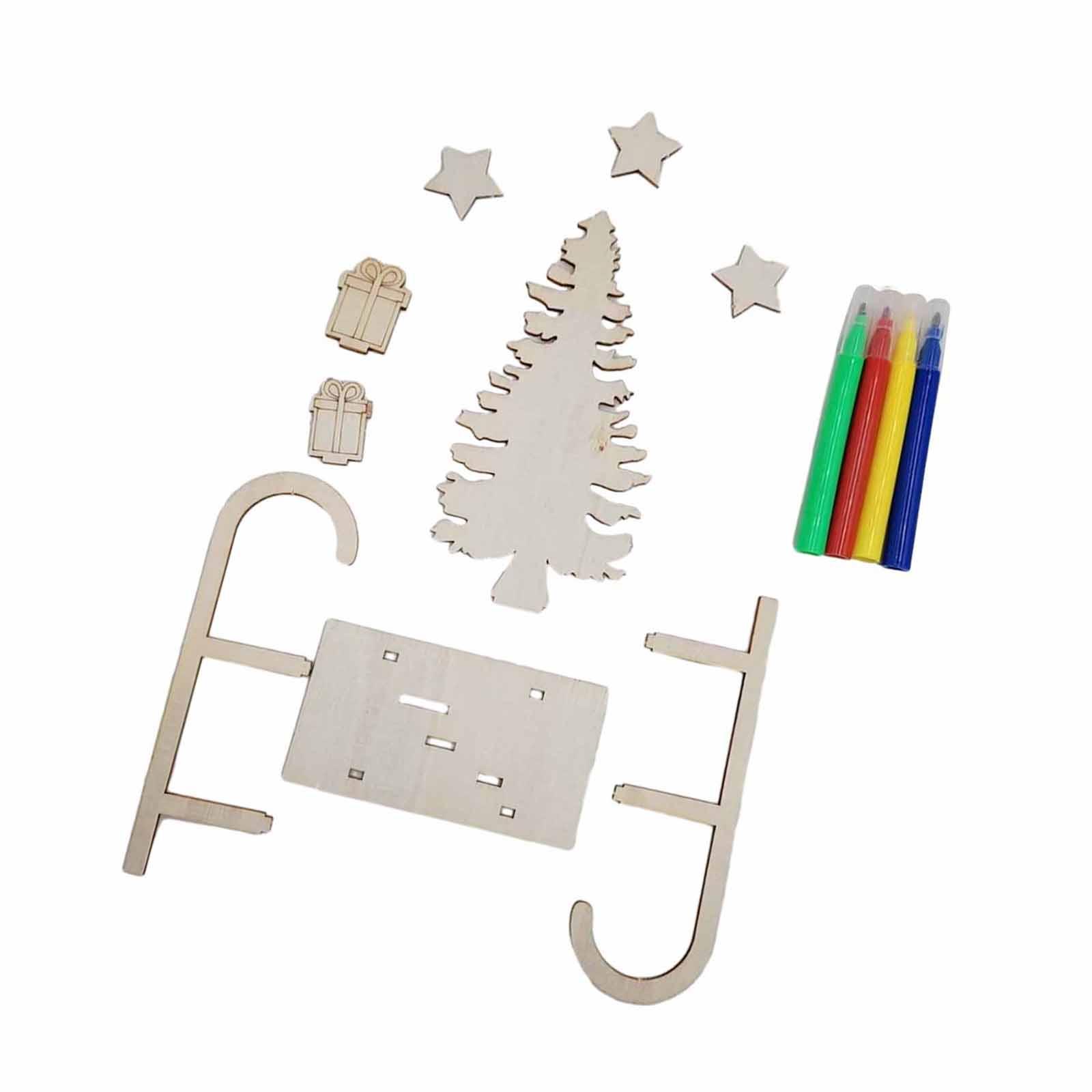 3x DIY Wooden Crafts Christmas - Christmas Craft Embellishment 评论和价格