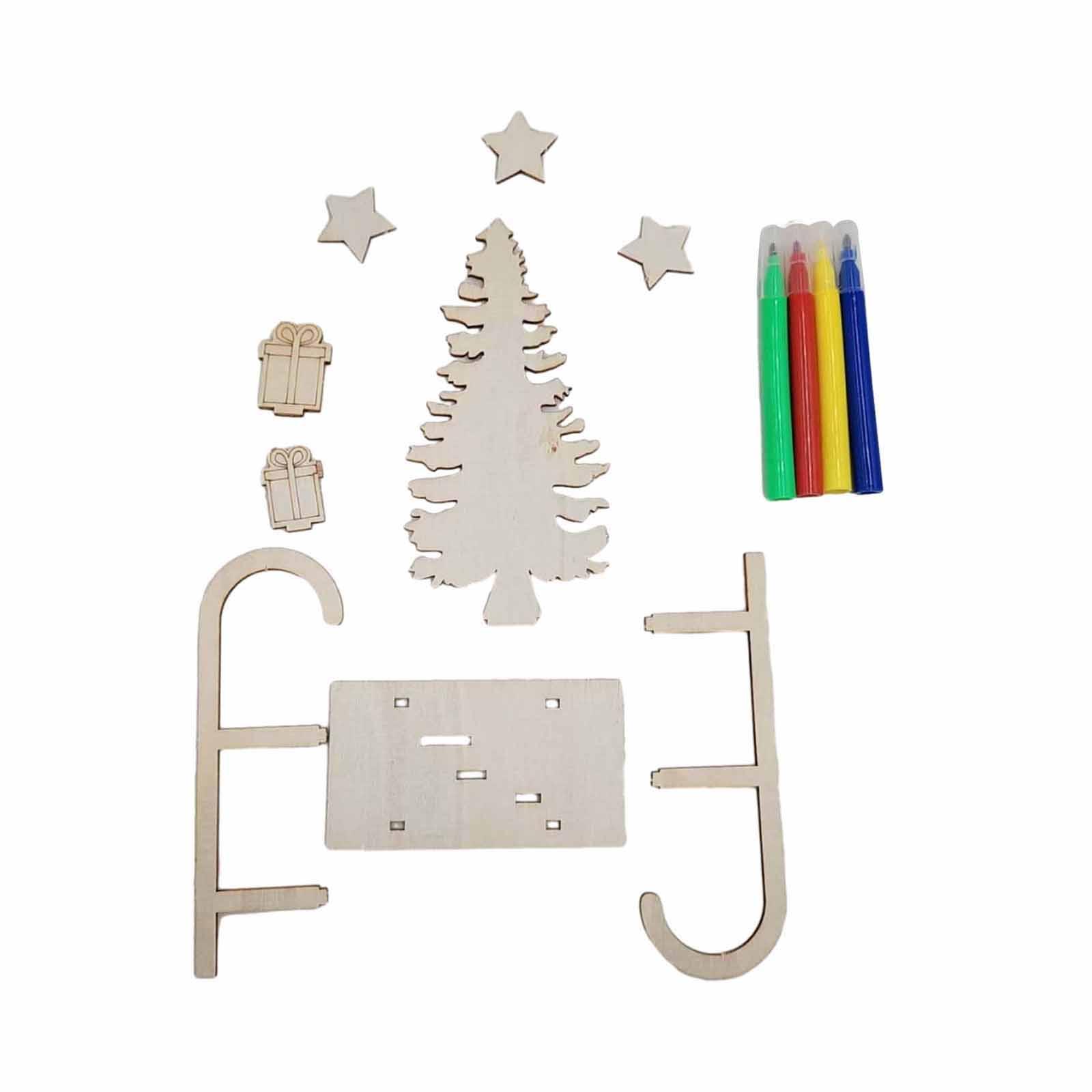 3x DIY Wooden Crafts Christmas - Christmas Craft Embellishment 评论和价格